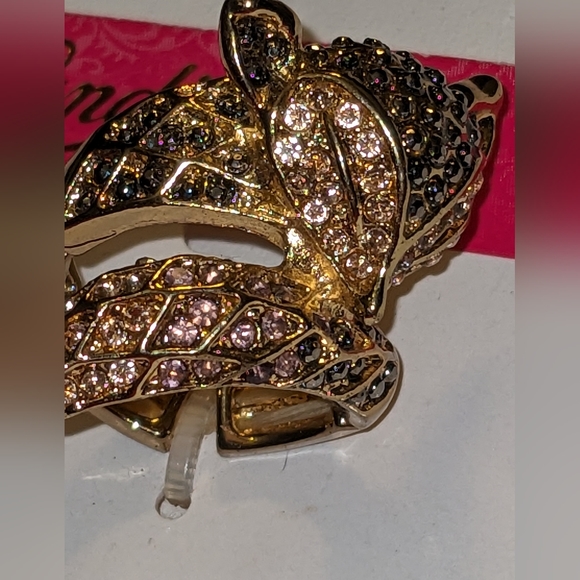 New Sparkling Black Gold & Light pink FOX Stretch Ring - Picture 14 of 15